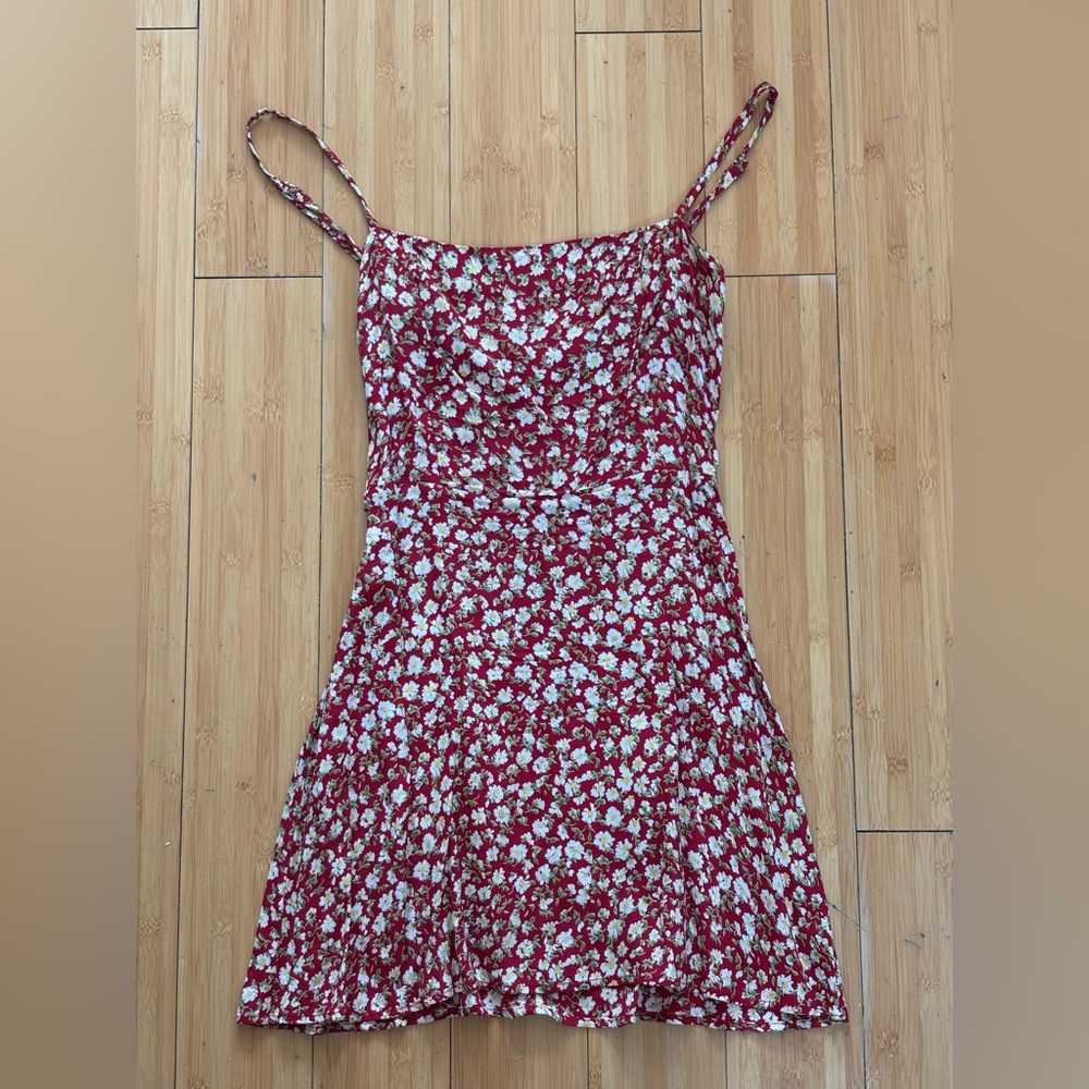 Reformation Red and White Floral Mini Dress
